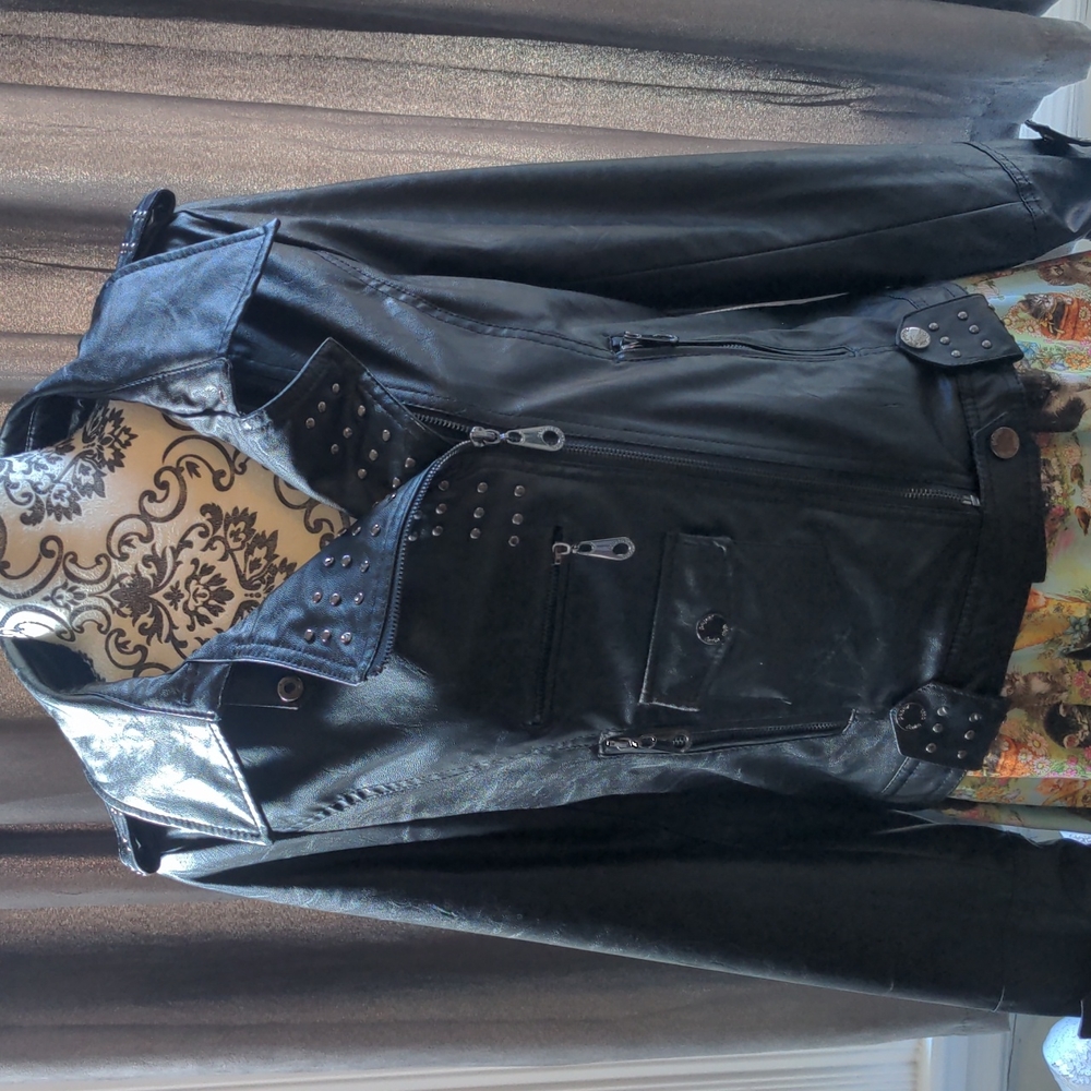 Black Faux Leather Moto Jacket